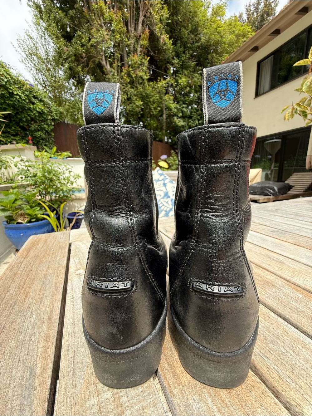 Ariat Black Leather Zip Front Ankle Boots - Picture 4 of 6